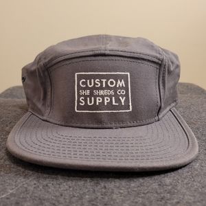 Custom She Shreds Supply Gray Five Panel Hat